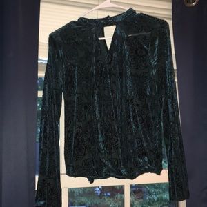 Velvet green blouse